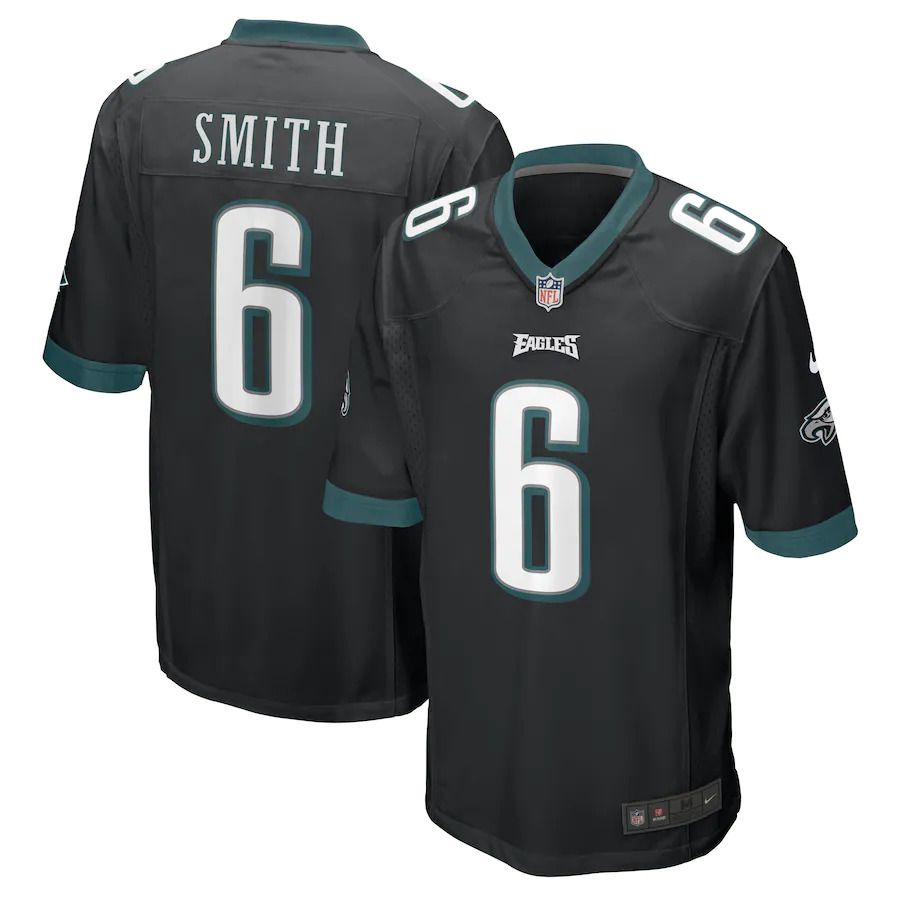 Men Philadelphia Eagles 6 DeVonta Smith Nike Black Game NFL Jersey